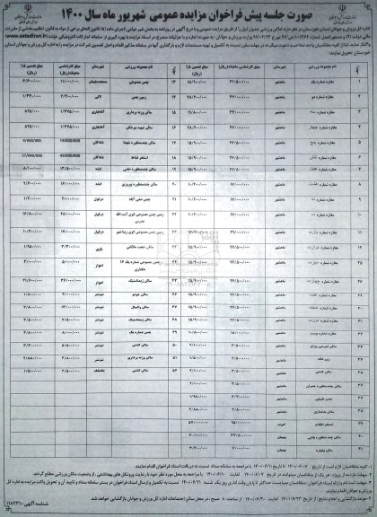 مزایده، مزایده اماکن ورزشی 