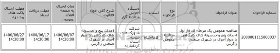 مناقصه عمومی یک مرحله ای فاز اول احداث پنج  واحدسوله های کارگاهی با دیوار آجری در شهرک صنعتی زاگرس