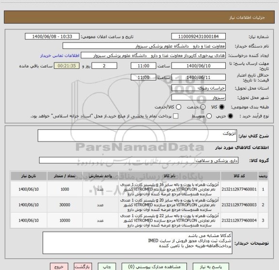 استعلام آنژیوکت