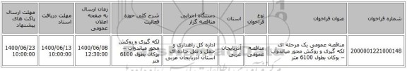 مناقصه عمومی یک مرحله ای لکه گیری و روکش محور میاندوآب – بوکان بطول 6100 متر