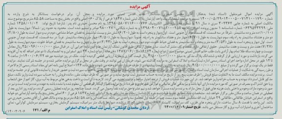 مزایده،مزایده ششدانگ یک واحد آپارتمان 85.58 مترمربع 