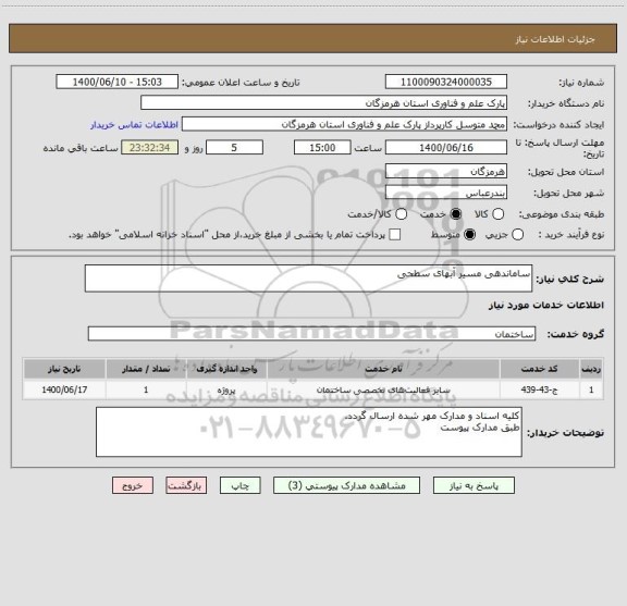 استعلام ساماندهی مسیر آبهای سطحی