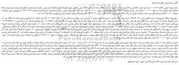 مزایده،مزایده فروش یک دستگاه خودروپراید  