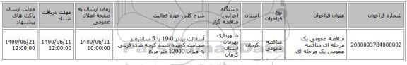 مناقصه عمومی یک مرحله ای مناقصه عمومی یک مرحله ای 