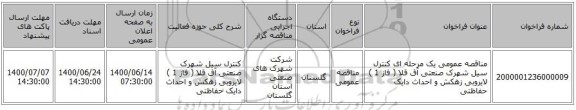 مناقصه عمومی یک مرحله ای کنترل سیل شهرک صنعتی آق قلا ( فاز 1 ) لایروبی زهکش و احداث دایک حفاظتی
