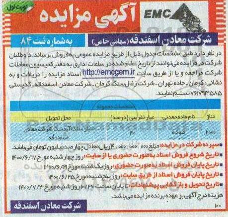 مزایده، مزایده فروش کلوخه