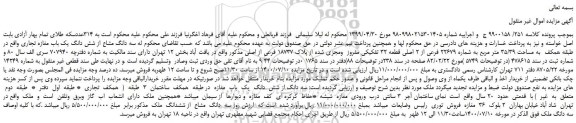 مزایده سه دانگ مشاع از شش دانگ یک باب مغازه تجاری