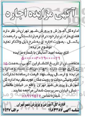 مزایده فضای مازاد بر نیاز