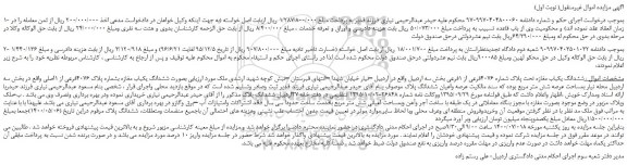 مزایده،مزایده فروش ششدانگ یکباب مغازه تحت پلاک شماره 4076فرعی از 1فرعی 