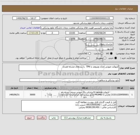 استعلام آنژیوکت صورتی مارک ویترومد یا TPK  یا برندهای مشابه هندی 