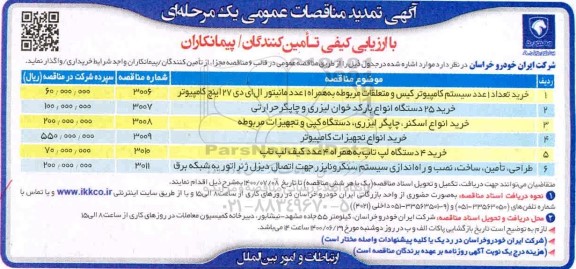 تمدید مناقصه،تمدید مناقصه خرید تعداد 1 عدد سیستم کامپیوتر کیس و متعلقات ...