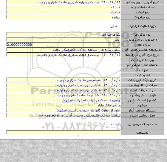 فروش ملک مازاد