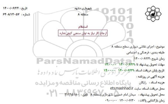 استعلام اجرای نقاشی دیواری سطح منطقه