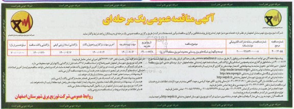 مناقصه توسعه و نگهداری شبکه های برق 