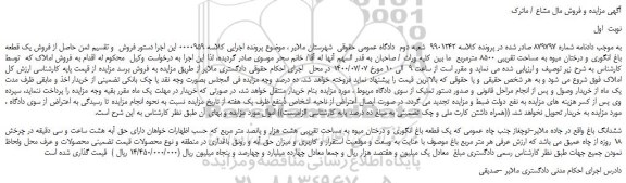 مزایده یک قطعه باغ انگوری
