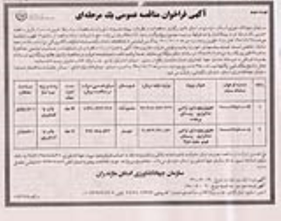 مناقصه تجهیز و نوسازی اراضی شالیزاری ...نوبت دوم 