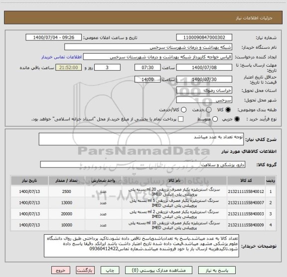 استعلام توجه تعداد به عدد میباشد 