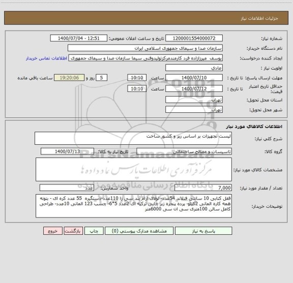 استعلام لیست تجهیزات بر اساس ریز و کشور ساخت 