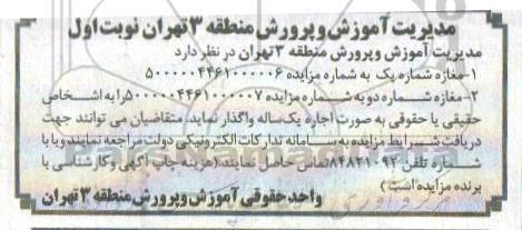 مزایده اجاره مغازه 