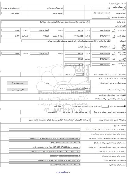 اجاره ساختمان تعاونی سابق ملک جنب ادراه آموزش پرورش منطقه13