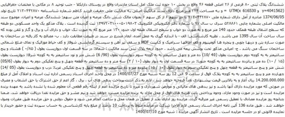 آگهی مزایده ششدانگ پلاک ثبتی ۸۰ فرعی از ۲۶ اصلی قطعه ۴۶