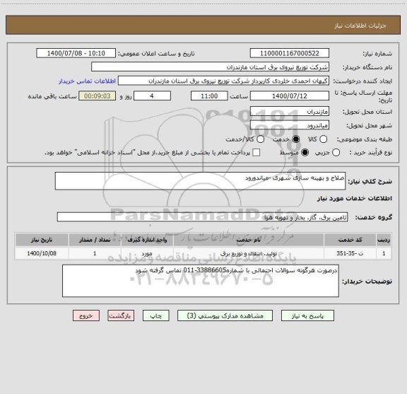 استعلام صلاح و بهینه سازی شهری -میاندورود