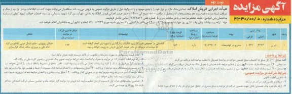 مزایده مزایده فروش تعدادی ملک مازاد نوبت دوم