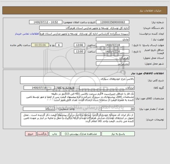استعلام بالانس چرخ خودروهای سواری
