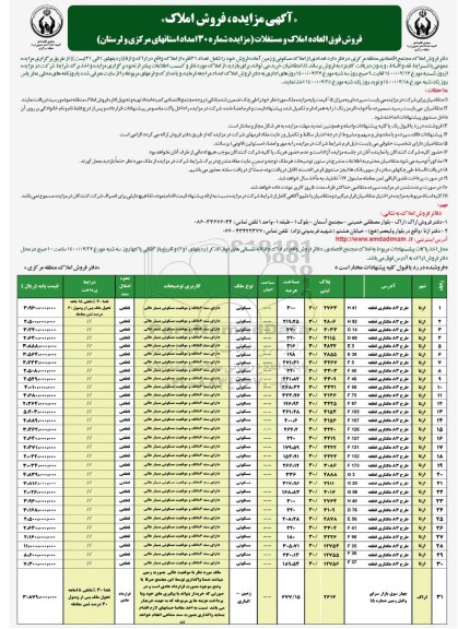 مزایده،مزایده فروش املاک و مستغلات شماره 30 