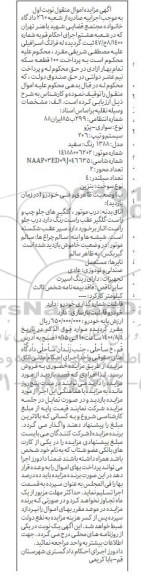 مزایده مزایده یک دستگاه سواری پژو تیپ 206 مدل 1388