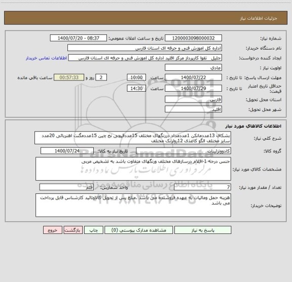 استعلام بشکاف 13عددمانکن 1عددمداد دررنگهای مختلف 15عددقیچی نخ چین 15عددمگنت اهنربائی 20عدد سایز مختلف الگو کاغذی 12رولرنک مختلف