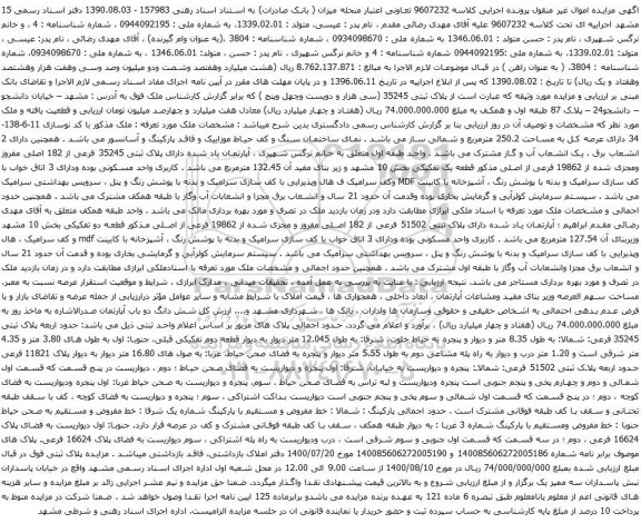 آگهی مزایده ملک  پلاک ثبتی 35245