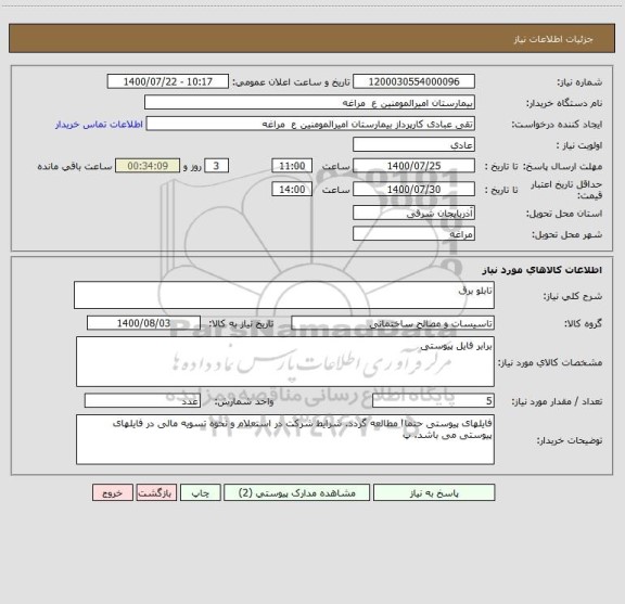 استعلام تابلو برق