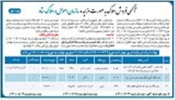 مزایده کتبی مرحله 105 املاک و مستغلات کاربری تجاری اداری مسکونی 