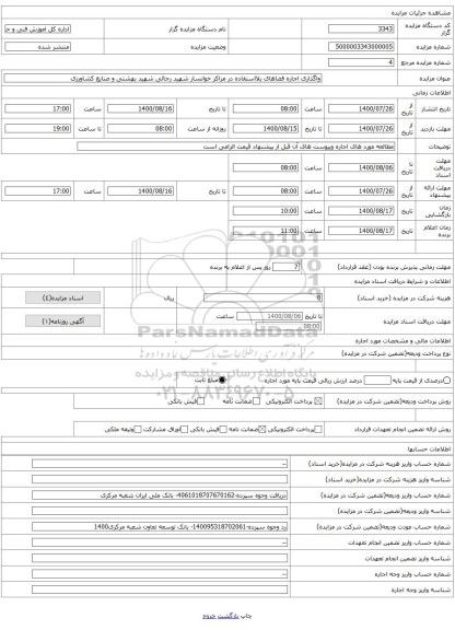 واگذاری اجاره فضاهای بلااستفاده در مراکز خوانسار شهید رجائی شهید بهشتی و صنایع کشاورزی