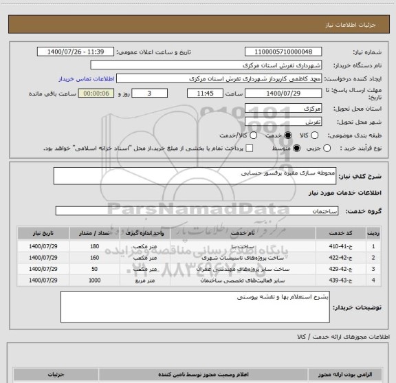 استعلام محوطه سازی مقبره پرفسور حسابی