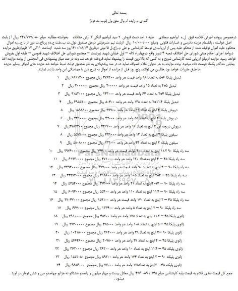 مزایده،مزایده فروش تبدیل پلیکا 6*5 به تعدادا 18 واحد و...