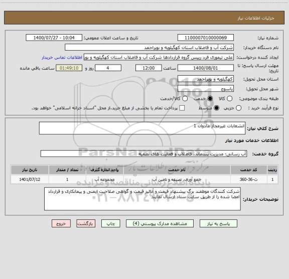 استعلام انشعابات غیرمجاز مادوان 1