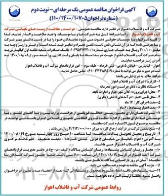 فراخوان مناقصه حراست و حفاظت از پست های نگهبانی ... - نوبت دوم