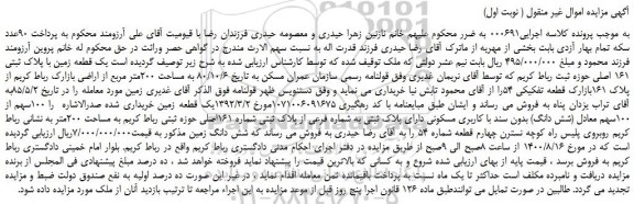 مزایده،مزایده فروش یک قطعه زمین با پلاک ثبتی 161 اصلی