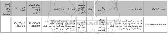 فراخوان ارزیابی کیفی 11/400 م خدمات ایاب و ذهاب کارکنان سیروحرکت وناوگان (سرویس های ثابت) اداره کل راه آهن یزد