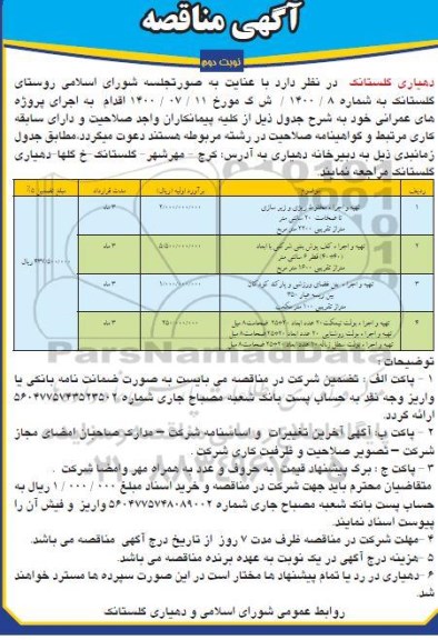 مناقصه تهیه و اجراء مخلوط ریزی و زیرسازی و...- نوبت دوم 