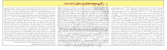 مزایده مزایده سه دانگ از ششدانگ پلاک ثبتی بخش یک