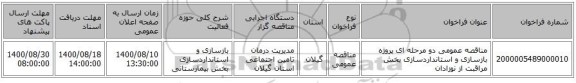 مناقصه عمومی دو مرحله ای پروژه بازسازی و استانداردسازی بخش مراقبت از نوزادان