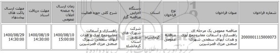 مناقصه عمومی یک مرحله ای راهسازی و آسفالت معابروجمع آوری و هدات آبهای سطحی شهرک صنعتی مرزی قصرشیرین