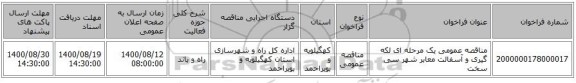 مناقصه عمومی یک مرحله ای لکه گیری و آسفالت معابر شهر سی سخت