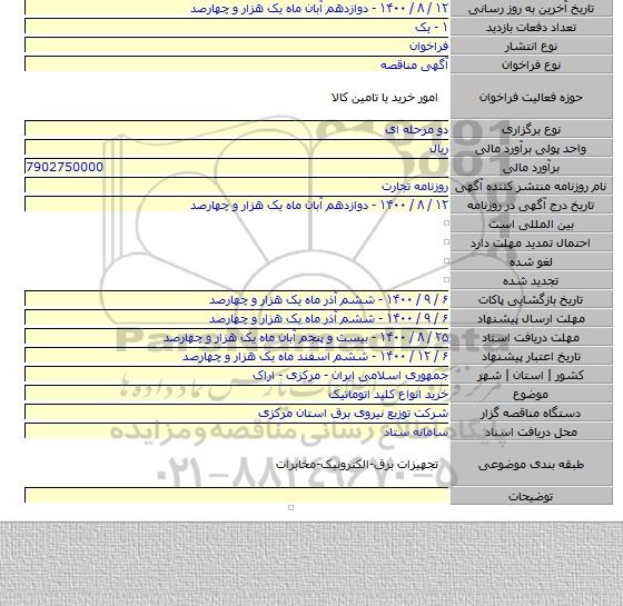 خرید انواع کلید اتوماتیک