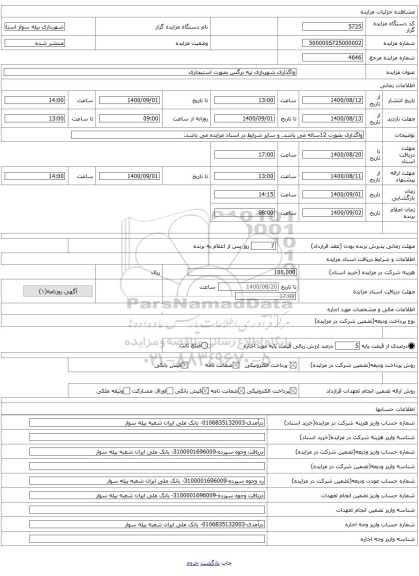 واگذاری شهربازی تپه نرگس بصورت استیجاری