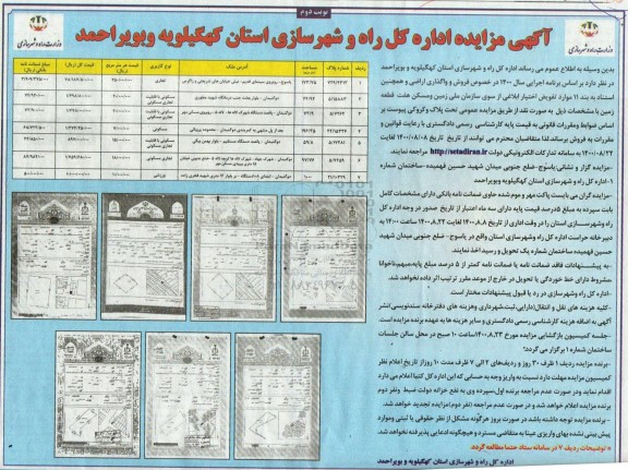 مزایده مزایده فروش اراضی کاربری تجاری و مسکونی نوبت دوم 