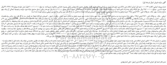 مزایده،مزایده فروش  ملک ، به پلاک ثبتی 2820 فرعی از135 